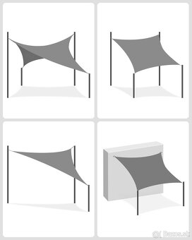 SONGMICS tieniaca plachta–sivá, vodoodolná, nová - 3