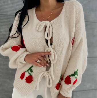 Sveter kardigan S hrubší - 3