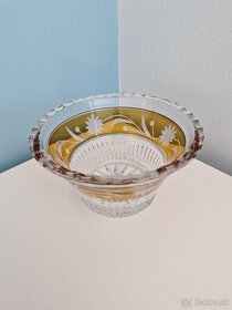 Váza a miska z brúseného skla - 3