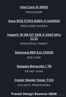 I5 8400, 16GB Ram, asus 1080 8GB, 32’’ monitor - 3