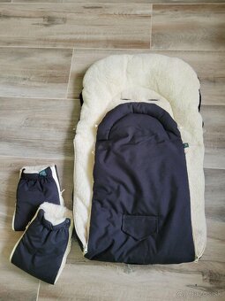 Kvalitný fusak + madlá na kočík - ovčia merino vlna - 3