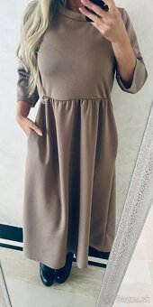 Damske dlhe talianske šaty latte - 3