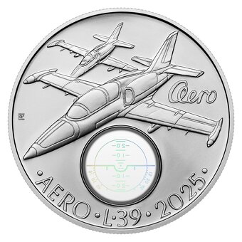 Stříbrná mince ČNB 500 Kč letoun AERO L-39 Albatros, BK - 3