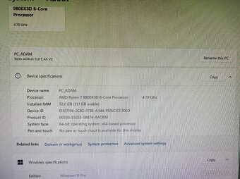 Herný PC, Ryzen 7 9800X3D, RTX 4070 super, 32GB RAM, SSD - 3