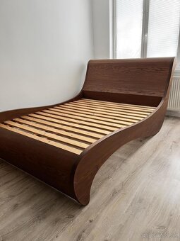 Manželská posteľ z dubového masívu + 2x nočný stolík - 3