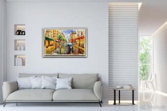 SHAUL KOSMAN - City in the rain (olejomalba) Expresionizmus - 3