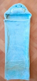 Detská modrá dečka s kapucňou (hrošík) - 3