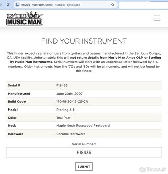 USA 2007 Music Man Sterling 4H Made in California basgitara - 3