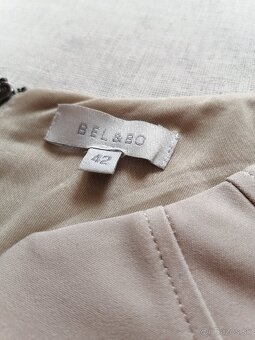 Dámske elegantné biznis šaty BEL&BO, béžové, veľkosť 42 - 3