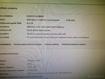 Herný počítač Ryzen 5 2600  16 GB  GTX 1060 6 GB  SSD+HDD - 3