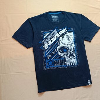 No Fear čierne tričko s potlačou lebky skulls affliction XL - 3