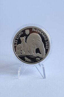 Strieborná minca 3,33 EUR Medveď hnedý - 3
