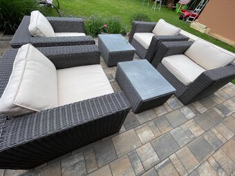 Záhradné ratanové sedenie, lounge set - 3
