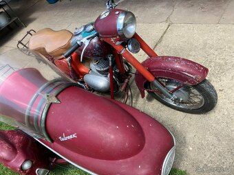 Jawa 350 / 354 kývačka 1956 + sidecar Velorex 560, s TP - 3