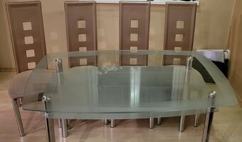 Sklenený jedálenský stôl - 3