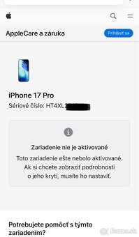 NOVÝ, NEROZBALENÝ -  Iphone 17 Pro 256 GB SILVER - 3