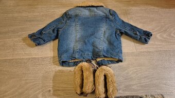 Set capačky č.20 + kožušinová riflová bundička v.68 - 3