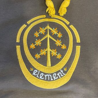 Element mikina s kapucňou | hnedá/žltá | M | streetwear retr - 3