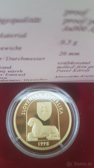 Zlatá pamätná minca 5000 Sk Spišský hrad proof 1998 - 3