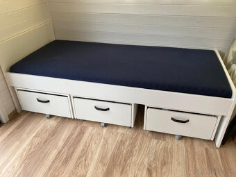 Nova IKEA SLÄKT postel s 3 zásuvkami a matracom - 3