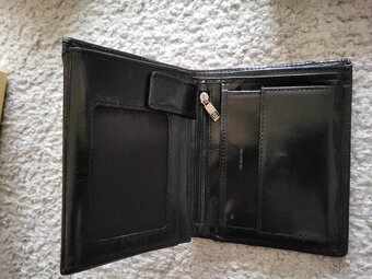 Úplne nová čierna pánska kožená peňaženka - 3