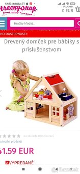 Drevený domček pre bábiky s príslušenstvom - 3