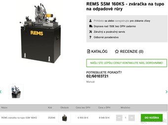 REMS SSM 160 KS - zváračka na tupo na odpadové rúry - 3