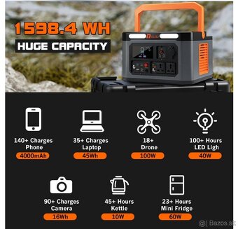 Generátor energie - špičková hodnota 1 500W, 1598,4Wh - 3
