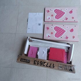 Detský úložný regál s 9 látkovými boxmi, ružový Kesper - 3