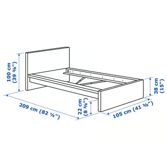Postele IKEA MALM 90 x 200 cm + zásuvky - 3