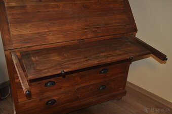 Knižnica TEAK z prírodného masívneho dreva - 3