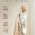 VASAGLE drevený stojanový vešiak –8 háčikov,cappuccino beige - 3