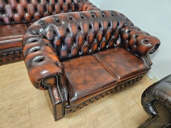 CHESTERFIELD ŠTÝL,HRUBO-KOŽENÁ SEDAČKA/PEKNÁ/3+2+1 - 3