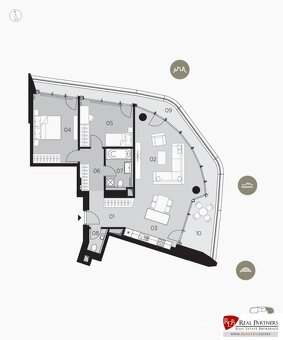 Prenájom 3-izb.byt, 120m2, Eurovea Tower - 3