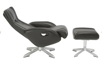 Polohovateľné kožené kreslo Sophie s podnožkou - 3