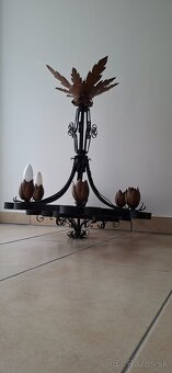 Historické kované svietidlo/luster - 6 sviečkové - 3