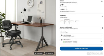 IKEA IDÅSEN - stôl 160x80, hnedá/tmavosivá (1ks) - 3