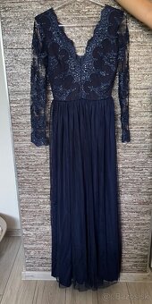 Tmavomodré spoločenské šaty M a L - 3