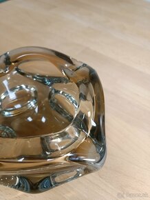 Krásny retro popolník / miska z hutného skla (výborný stav) - 3