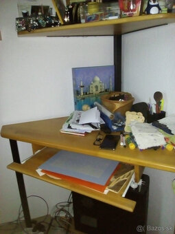 Drevený počítačový rohový stôl - 3