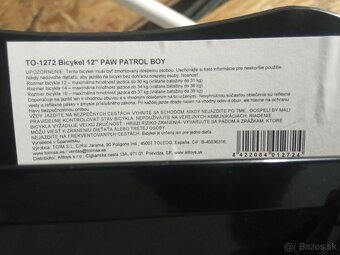 Detský bicykel 12" Paw Patrol - 3