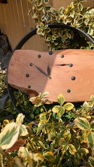 Ručne vyrobené drevené nástenné hodiny – originál - 3