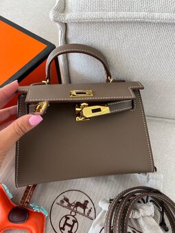 Hermes kelly mini kabelka khaki s krabicou - 3
