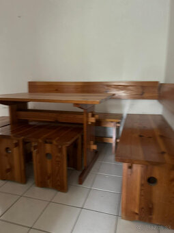 Sedenie - súprava do jedálne, alebo kuchyne, z masívu - 3