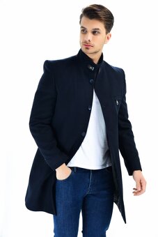 Pánsky kabát dewberry modrý XL - 3