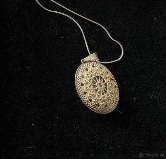 Paličkovaný strieborný náhrdelník - 3