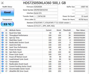 500GB - Hitachi Hard disk - 3.5" SATA - 3