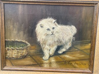 starý obraz -mačka - 3