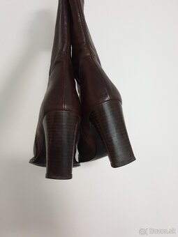 Tmavohnedé kožené čižmy 39 - 3