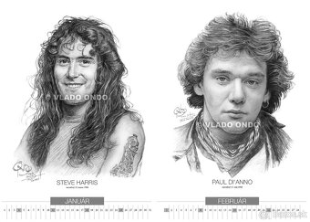 unikátny kreslený kalendár portrétov Iron Maiden 2026 - 3